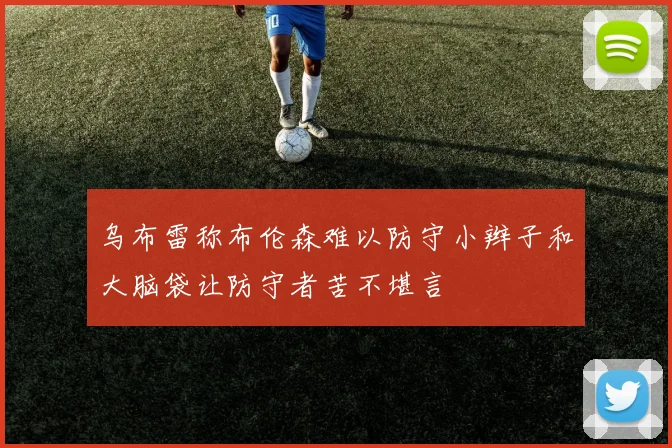 乌布雷称布伦森难以防守小辫子和大脑袋让防守者苦不堪言